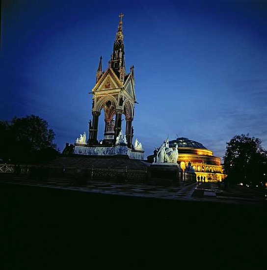 Albert Memorial with Royal Albert Hall in the Background from 