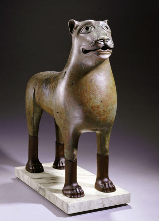 A Magnificent Islamic Bronze Lion from 