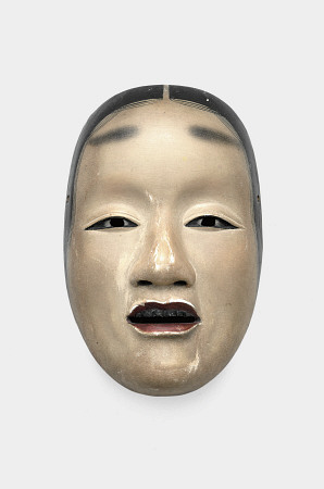 A Mask  Signed Deme Mitsunao, Edo Period (19th Century)  The Wood Mask With Gofun Ground, Painted Wi from 