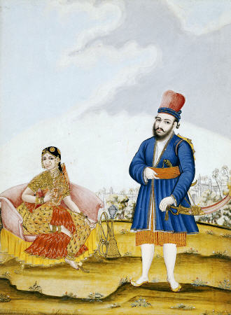 A Moghul Nobleman With His Wife from 