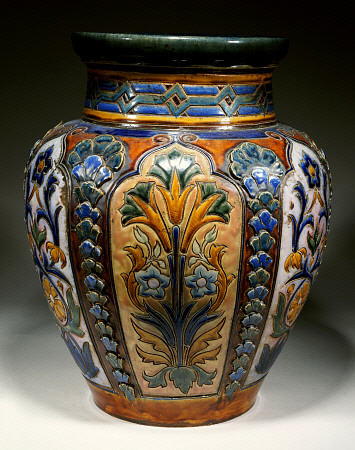 A Monumental Royal Doulton Stoneware Vase, 19th Century from 