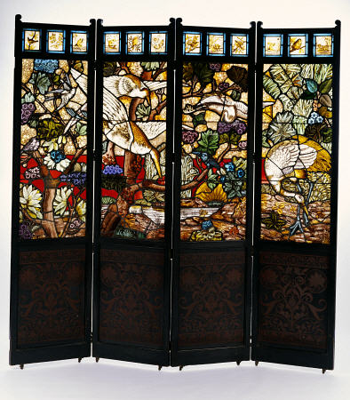 An Aesthetic Movement Stained And Painted Glass Screen The Design Attributed To John Moyr Smith (183 from 