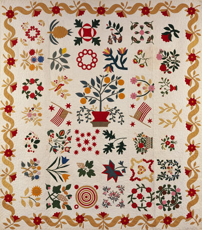 An Appliqued And Pieced Album Quilt from 