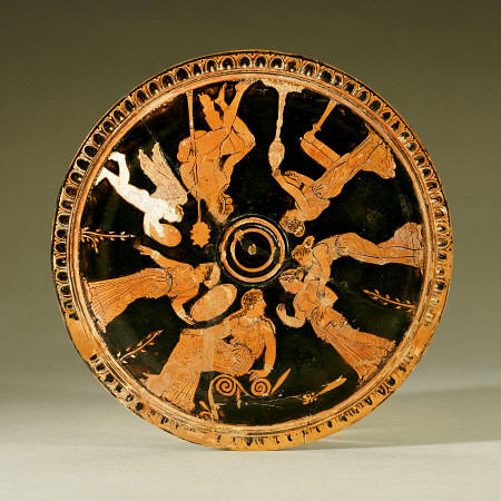 An Attic Red-Figure Pyxis (Type C), Seen From Above from 