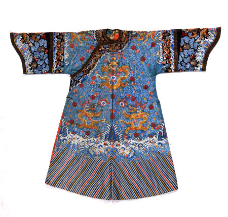 An Imperial Consort''s Formal Court Robe (Chi''fu) Of Turquoise Satin, Embroidered In Silks And Couc from 