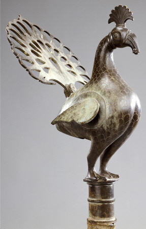 An Important Deccani Bronze Peacock, Circa 14th Century from 