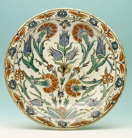 An Isnik Polychrome Pottery Dish from 