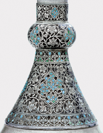 An Ottoman Turquoise Inset Silver Mounted Zinc Bottle  Istanbul, Turkey, 17th Century from 