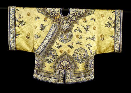 A Pale Yellow Ground Silk Embroidered Jacket from 