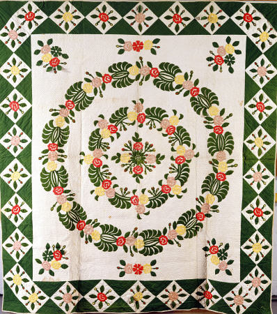 A Pieced And Appliqued Cotton Quilted Coverlet, South Carolina, Mid-19th Century from 