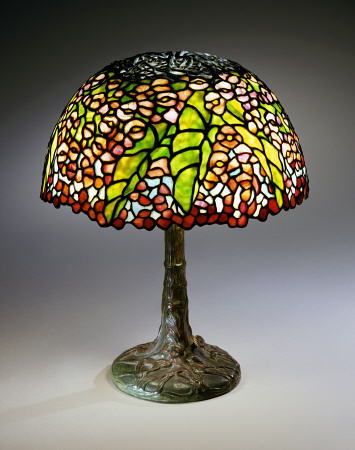 A ''Pony Begonia'' Leaded Glass And Bronze Table Lamp from 