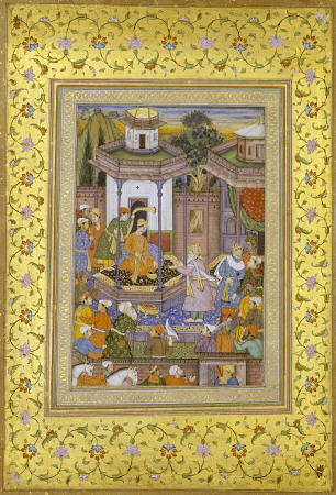 A Prince Giving Audience Mughal Late 16th Century from 