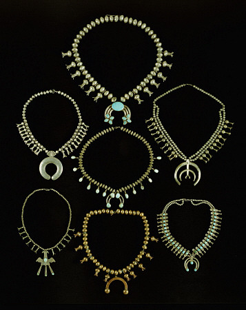 A Selection Of Navajo Silver And Turquoise Necklaces from 