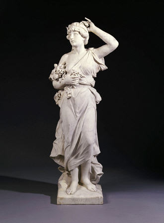 A Set Of Four Italian White Marble Figures Emblematic Of The Seasons -Spring, Late 19th Century from 