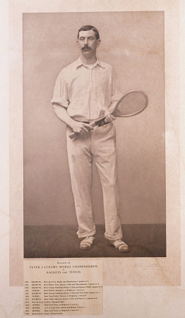 A Signed Pphotograph Of British Racquet And Tennis Champion Peter Latham With A List Of His Titles from 