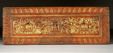 A Tibetan Gilt Wooden Manuscript Cover, circa 15th century from 