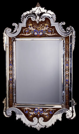 A Venetian Glass Framed Wall Mirror, Late 19th Or Early 20th Century from 
