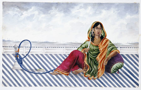 A Watercolour Picture Of A Courtesan Entitled ''Indian Costumes/Mrs Baldock'' from 