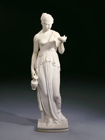 A White Marble Figure Of Hebe, The Cupbearer, Circa 1880 from 