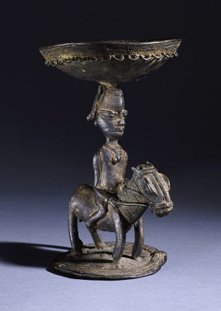 A Yoruba Bronze Ritual  Vessel, Probably For Ifa Divination, 18th Century, 20cm High from 