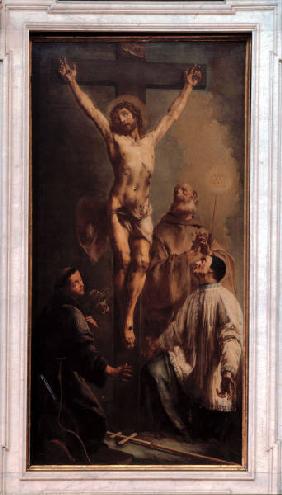 A. Marinetti, Jesus sur la Croix+ saints