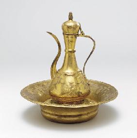 An Ottoman Tombak Ewer And Basin  Turkey, 19th Century