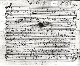 Autograph score for the lied ''Trost'' Franz Schubert (1797-1828) text by Johann Mayrhofer (1787-183