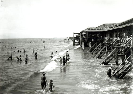 A Bathing Establishment Viewed from the Sea, the Lido (b/w photo) from 