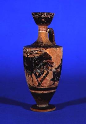 Attic black-figure lekythos depicting Odysseus escaping Cyclops, c. 530 BC from 