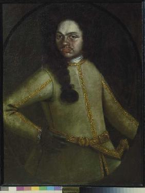 Bildnis eines Mannes in der Uniform Peters I. aus der Jugend-Armee des Zaren.