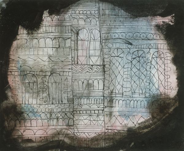 Burning Castle, 1920 (black ink & w/c)  from 