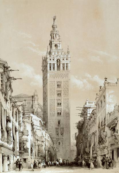 Seville , Cathedral, Bell tower Giralda from 