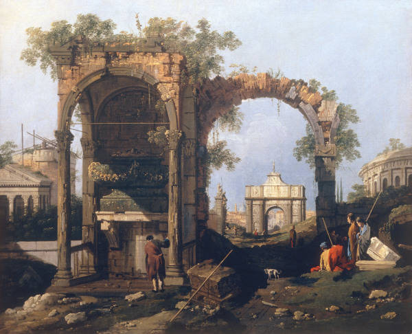 Canaletto / Capriccio and classical ruin from 