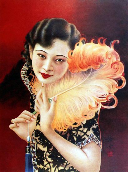 China: Art Deco influences Chinese glamour pin-up girl, Shanghai from 