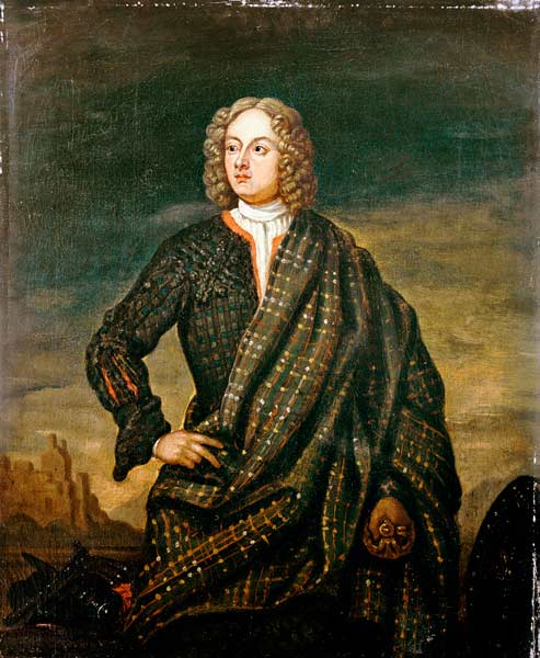 Portrait Of Andrew Macpherson Of Cluny (1640-1666), Three Quarter Length, In Plaid, His Left Hand Re from 