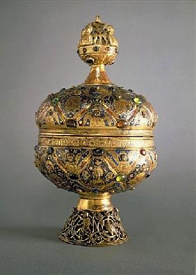 Ciborium, made in Limoges G. Alpais for the Abbey at Montmajour, 13th century (gold, enamel and prec