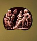 Cameo of Hermaphroditus with Aphrodite discovered by Cupid, 1st century BC (agate and onyx)