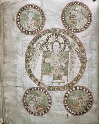 Christ and the Evangelists (vellum) from 
