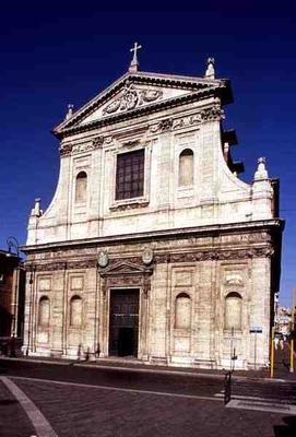 Church facade, rebuilt in 1587 (photo) from 