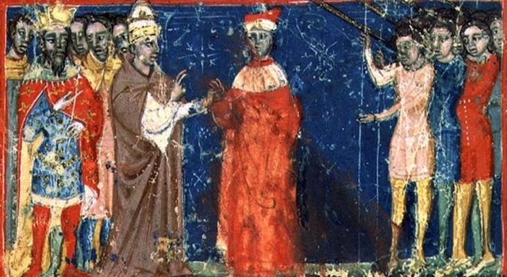 Codex Correr I 383 Doge Sebastiani Ziani receives a petition from Pope Alexander III (1159-81) and E from 
