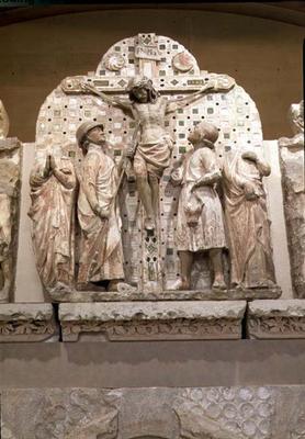 Crucifixion, originally a part of a rood-screen from a church in Bourges (stone) from 