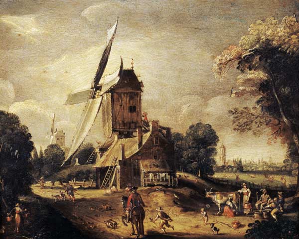 Landscape w.Windmill / Flem.Paint./ C17 from 