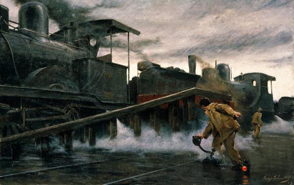 Railways / Painting by L.Selvatico /1903