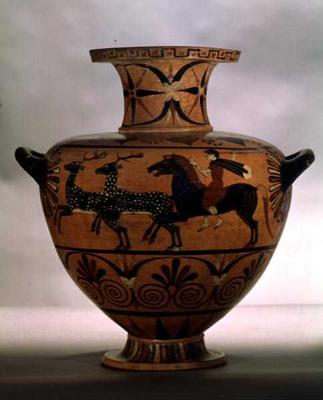 Etrusco-Ionian black-figure hydria depicting a hunting scene, from Cerveteri, c.540-530 BC (pottery) from 