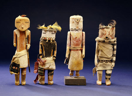 Four Hopi Cottonwood Kachina Dolls from 