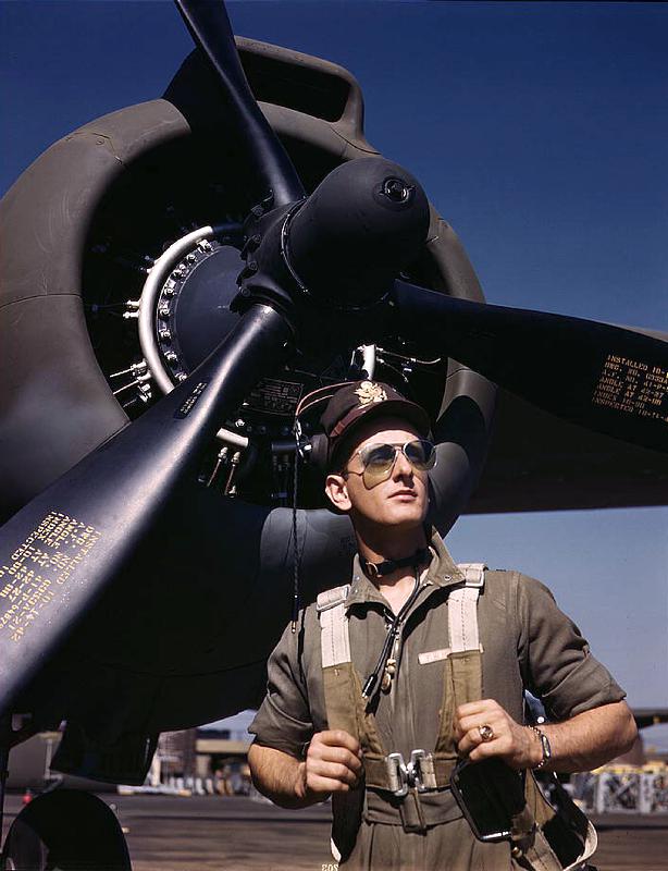 F.W. Hunter, Army test pilot, Douglas Aircraft Company plant at Long Beach, Calif. from 