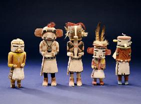 Five Hopi Cottonwood Kachina Dolls