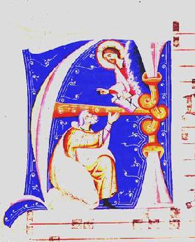 f.1r Historiated initial 'A', Italian