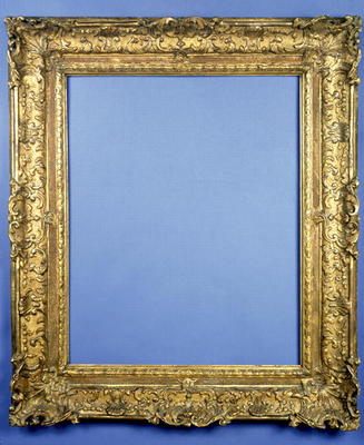 French Louis XIV carved and gilded frame with shell carved acanthus strapwork running to anthemion c from 