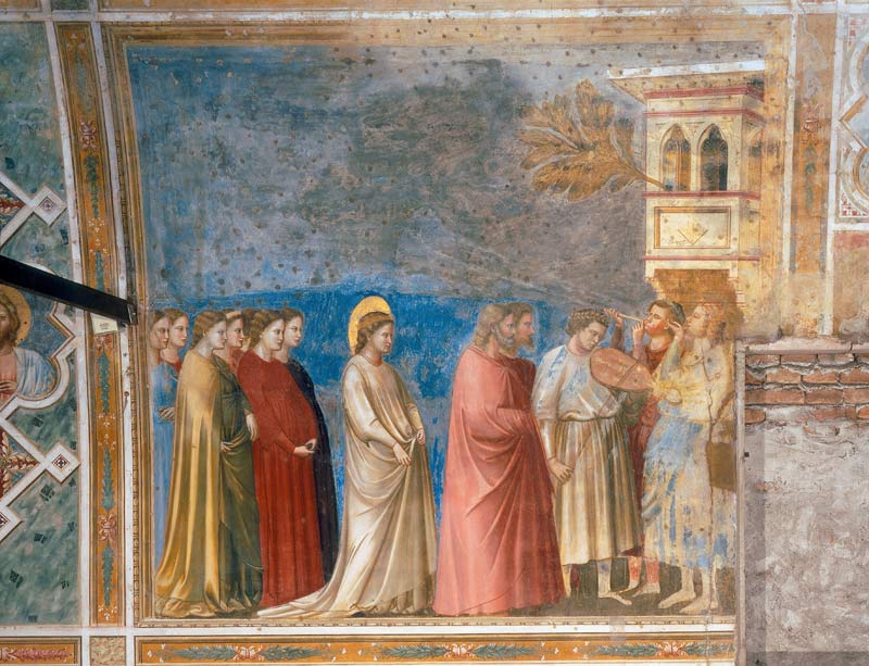 Giotto di Bondone, c.1266-1337, and his studio. - ''The Wedding Procession of Mary'', 1303/05. - Fre from 